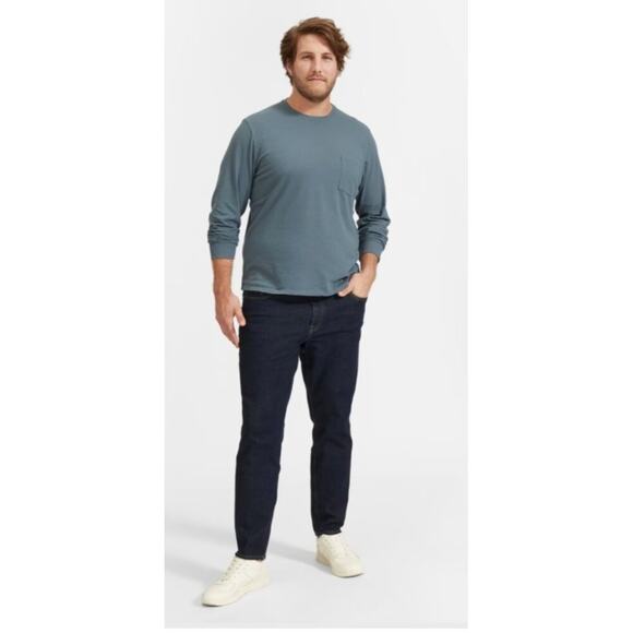 NWOT Everlane Mens The Athletic 4-Way Stretch Organic Jeans Dark Indigo 28 x 30 - Picture 1 of 14